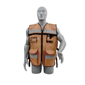 Chaleco de seguridad tipo supervisor abierto con reflejante beige unitalla Surtek 137590