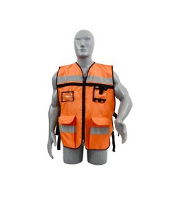 Chaleco de seguridad tipo supervisor abierto con reflejante naranja unitalla Surtek 137591