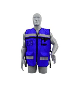 Chaleco de seguridad tipo supervisor abierto con reflejante azul rey unitalla Surtek 137592