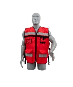 Chaleco de seguridad tipo supervisor abierto con reflejante rojo unitalla Surtek 137593