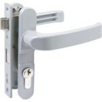 Cerradura Euro para puerta de aluminio función doble, gris, llave estándar Lock 13CL
