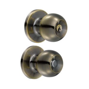 Pomo tubular bola función recámara, latón antiguo, llave estándar, blíster Lock 13PO