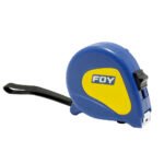 Flexómetro con carcasa de plástico azul 8 m x 1" Foy 142122