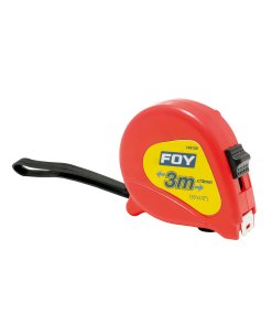 Flexómetro con carcasa de plástico rojo 3 m x 1/2" Foy 142125