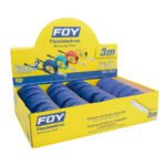Flexómetros con carcasa de plástico azul en display 3 m x 1/2", 24 piezas Foy 142129