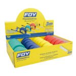 Flexómetros con carcasa de plástico colores en display 3 m x 1/2", 24 piezas Foy 142131