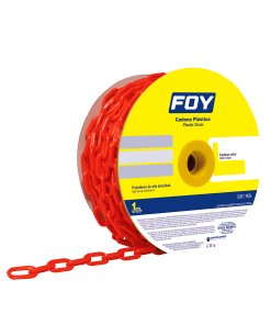 Cadena plástica calibre 8 mm de 25 m, color rojo Foy 143430