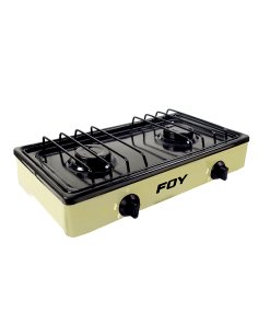 Estufa de gas 2 quemadores de acero inoxidable color beige Foy 144705