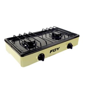 Estufa de gas 2 quemadores de acero inoxidable color beige Foy 144705