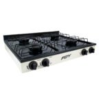 Estufa de gas 4 quemadores de acero inoxidable color blanco Foy 144717