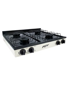 Estufa de gas 4 quemadores de acero inoxidable color blanco Foy 144717