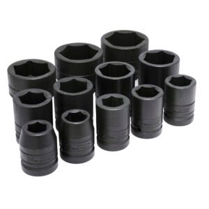Juego de dados de impacto cuadro de 1", 6 puntas, métricos, 12 piezas Urrea 15201