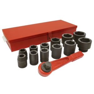 Juego de dados y accesorios de impacto métricos cuadro de 1", 14 piezas Urrea 15201H