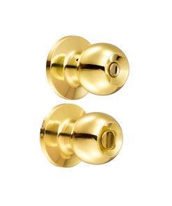 Pomo tubular bola función recámara, latón brillante, llave estándar, blíster Lock 16PO
