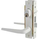 Cerradura clásica para puerta de aluminio función sencilla, blanco, llave estándar Lock 17CL