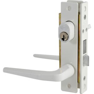 Cerradura clásica para puerta de aluminio función sencilla, blanco, llave estándar Lock 17CL