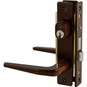 Cerradura clásica para puerta de aluminio función doble, café, llave estándar Lock 18CL