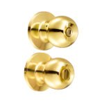 Pomo tubular bola función entrada, latón brillante, llave estándar, blíster Lock 18PO