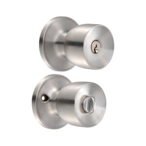 Pomo tubular copa recta función recámara, acero inoxidable, llave estándar, blíster Lock 19PO