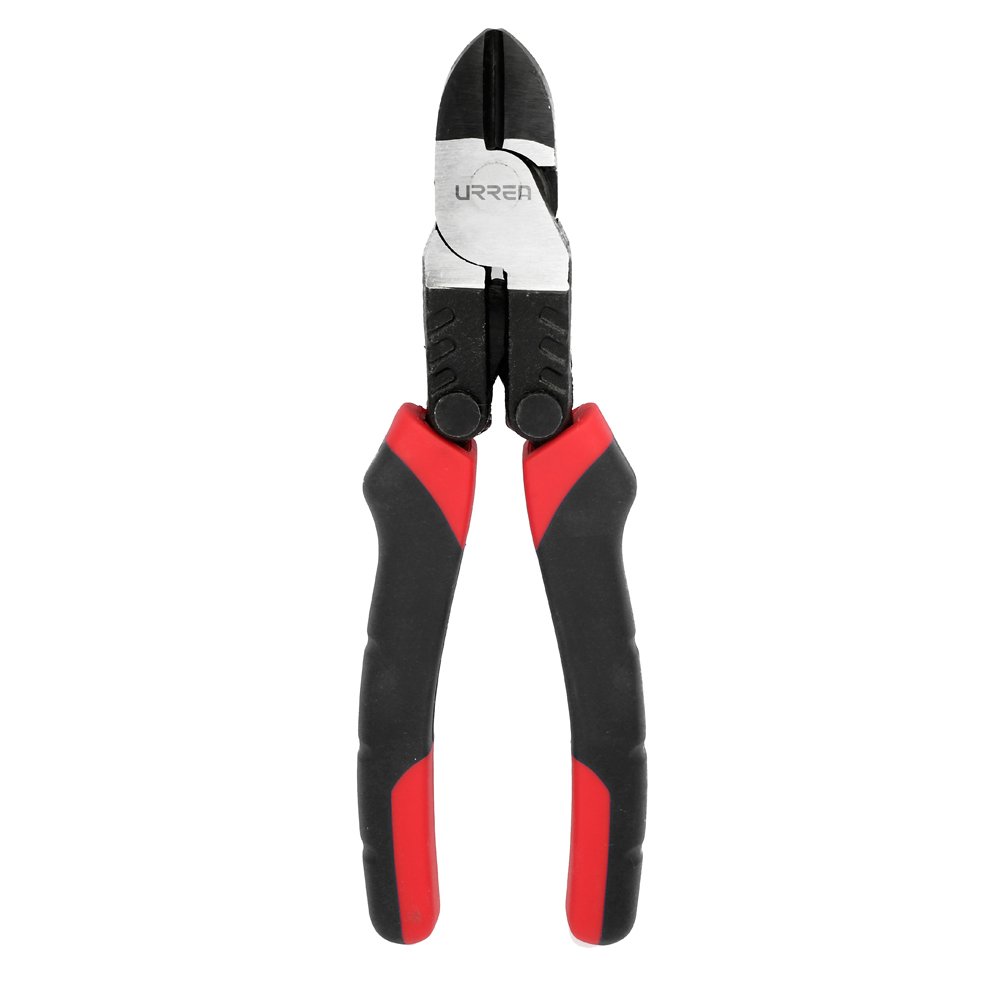 Pinza para electricista con mango bimaterial palanca compuesta de 7" corte diagonal Urrea 209GCA