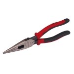 Pinza para electricista con mango bimaterial de 8-7/16" punta larga corte lateral sin reso Urrea 2292GX