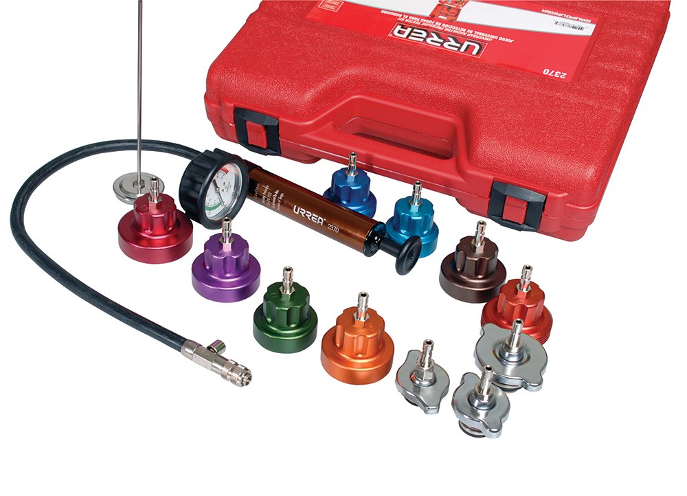 Juego para detección de fugas en radiador, 14 piezas Urrea 2370