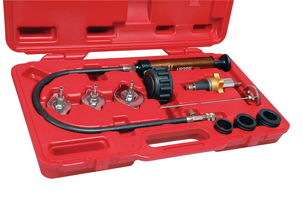 Juego para detección de fugas en radiador, 6 piezas Urrea 2370A