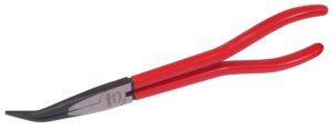 Pinza para electricista con mango rubber grip de 9-5/8" extra larga curva a 45° Urrea 241G