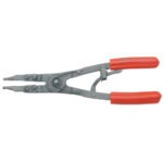 Pinza para anillos de retención con punta plana con mecanismo de matraca Urrea 250P