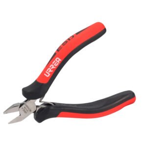 Pinza para electrónica con mango antiestático corte diagonal de 4-1/2" semi larga Urrea 28140X