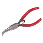 Pinza para electrónica con mango rubber grip de 5-11/32" punta aguja doblada 45° Urrea 28520