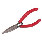 Pinza para electrónica con mango rubber grip de 4-3/4" plana lisa Urrea 28580