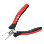 Pinza para electrónica con mango antiestático de 4-3/4" punta larga plana Urrea 28580X