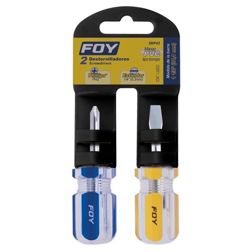 Juego de destornilladores con mango de PVC combinados tipo trompo, 2 piezas Foy 2DP42