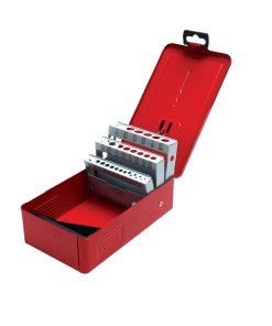 Caja metálica para 29 brocas roja 5" x 4" x 3" Urrea 4079