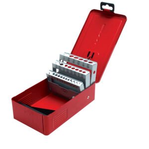 Caja metálica para 29 brocas roja 5" x 4" x 3" Urrea 4079