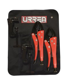 Juego de pinzas de presión con soporte para banco, 2 piezas Urrea 4100C