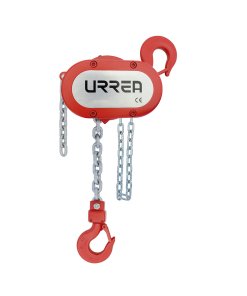 Polipasto manual con freno de acción inmediata 1 ramal 1 ton, cadena 3 m Urrea 46301