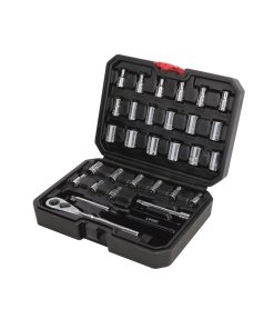 Juego de dados y accesorios cuadro de 1/4" combinado, 30 piezas Urrea 4700CB