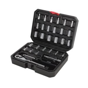 Juego de dados y accesorios cuadro de 1/4" combinado, 30 piezas Urrea 4700CB