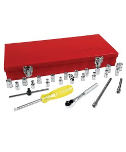 Juego de dados y accesorios cuadro de 1/4" combinado, 25 piezas Urrea 4700CM