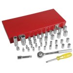 Juego de dados y accesorios cuadro de 1/4" y 3/8" combinado, 41 piezas Urrea 4700D