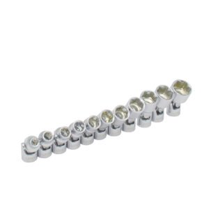 Juego de dados flexibles cuadro de 1/4", 6 puntas, métricos, en riel, 11 piezas Urrea 4700JM