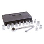 Juego de dados y accesorios cuadro de 1/4" combinado, 15 piezas Urrea 4700P