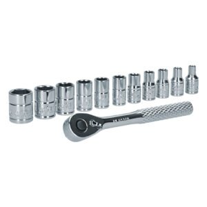 Juego de dados y accesorios cuadro de 1/4" en pulgadas, 12 piezas Urrea 47101