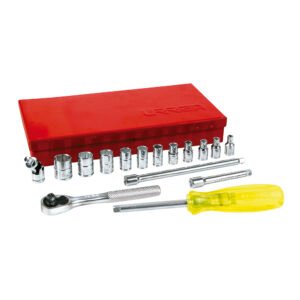 Juego de dados y accesorios cuadro de 1/4" en pulgadas, 17 piezas Urrea 47111