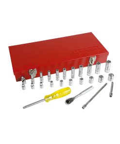 Juego de dados y accesorios cuadro de 1/4" en pulgadas, 26 piezas Urrea 47116