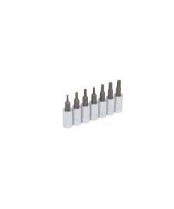 Juego de dados con punta torx cuadro de 1/4", en riel, 7 piezas Urrea 4739C