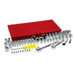 Juego de dados y accesorios cuadro de 1/4", 3/8" y 1/2" combinado, 76 piezas Urrea 475254