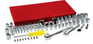 Juego de dados y accesorios cuadro de 1/4", 3/8" y 1/2" combinado, 76 piezas Urrea 475254